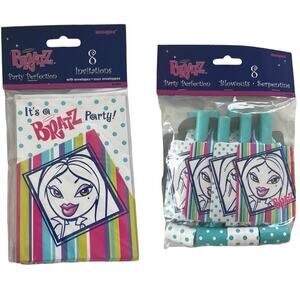 Bratz Birthday Party Invitations w/ Envelopes and Bratz Birthday Party Blowouts